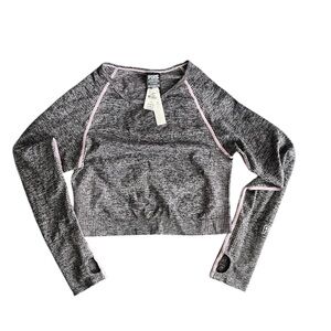 PINK Victoria's Secret Seamless Cropped Workout Top SZ L